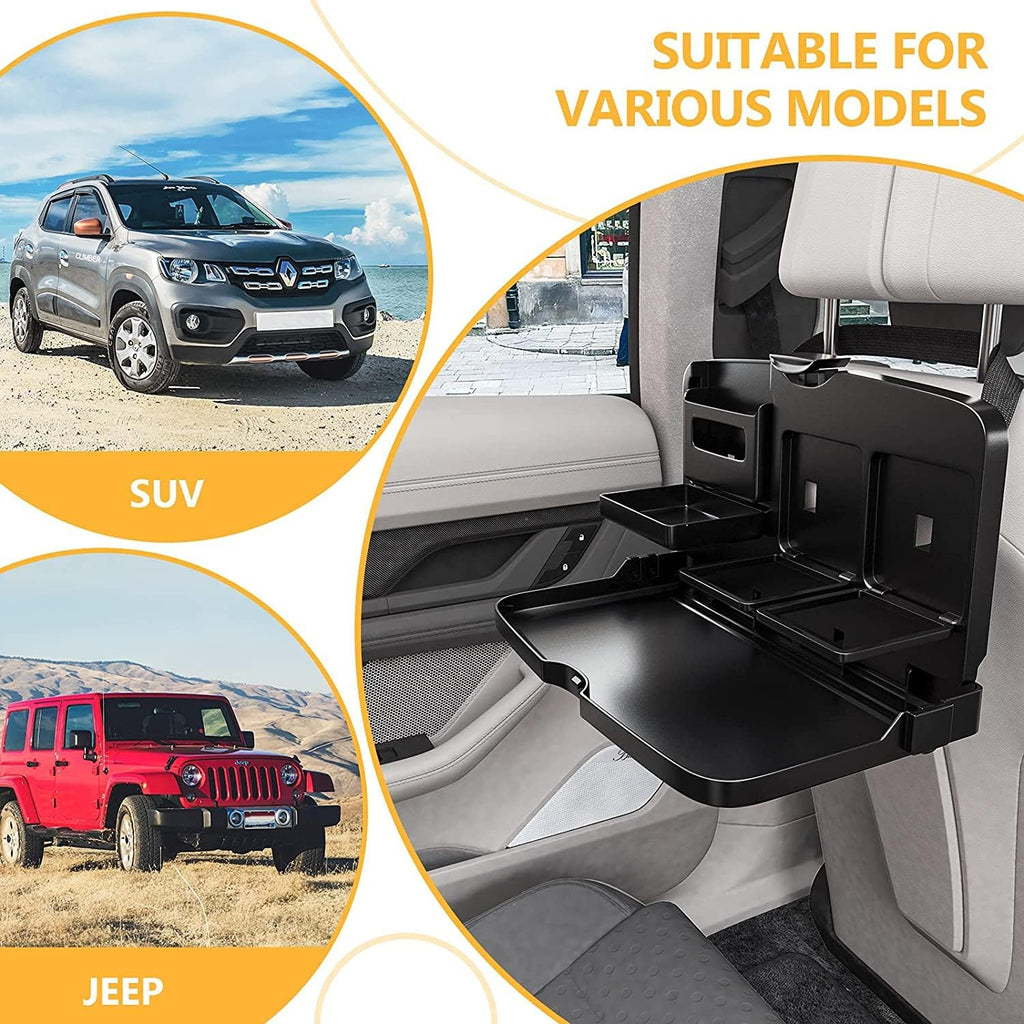 Car Backseat Tray Desk- Foldable Car Seat Table for Food & Laptop