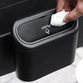 Car Trash Bin with Lid Hanging Back Clip Mini Garbage Container for Car Interior