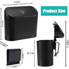 Car Trash Bin with Lid Hanging Back Clip Mini Garbage Container for Car Interior