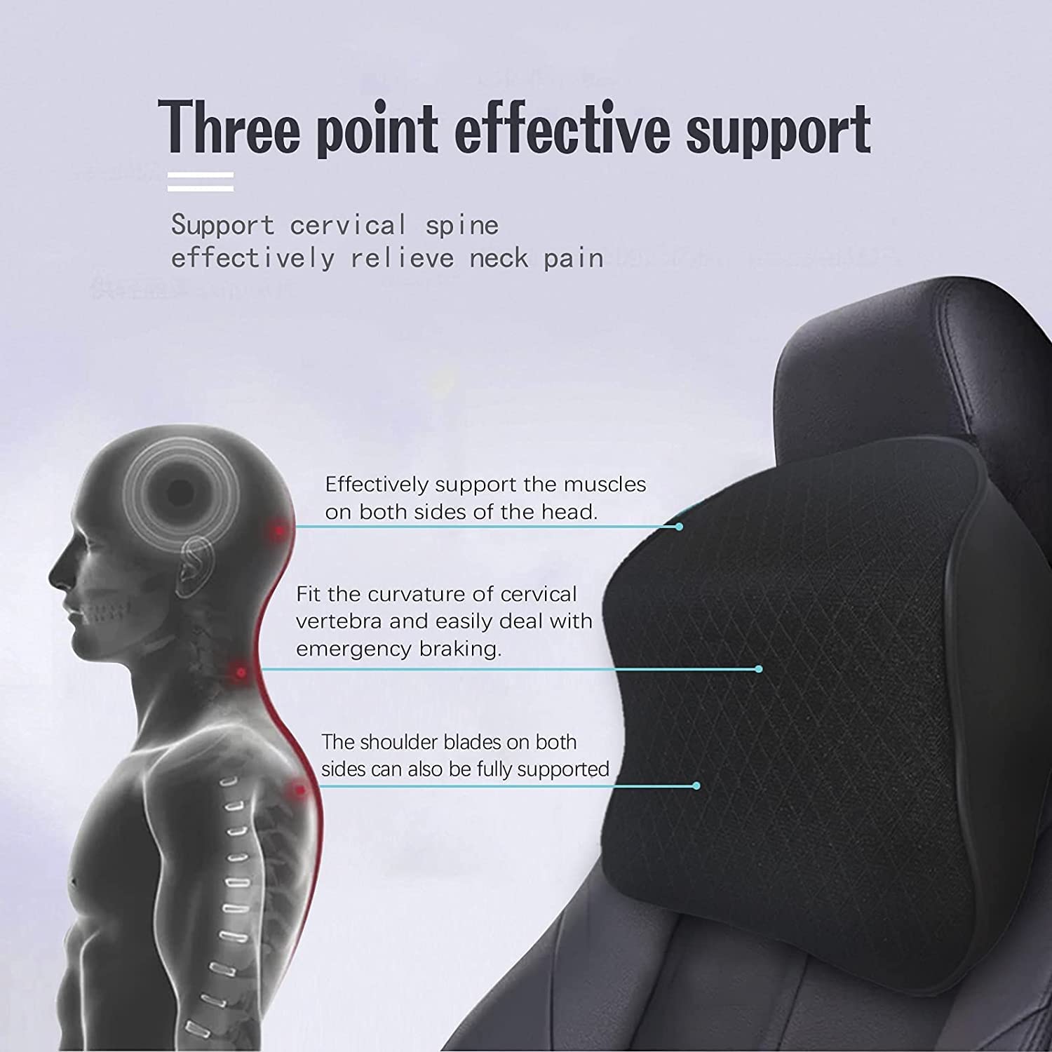 Memory Foam Car Neck Rest Pillow Seat Cushion