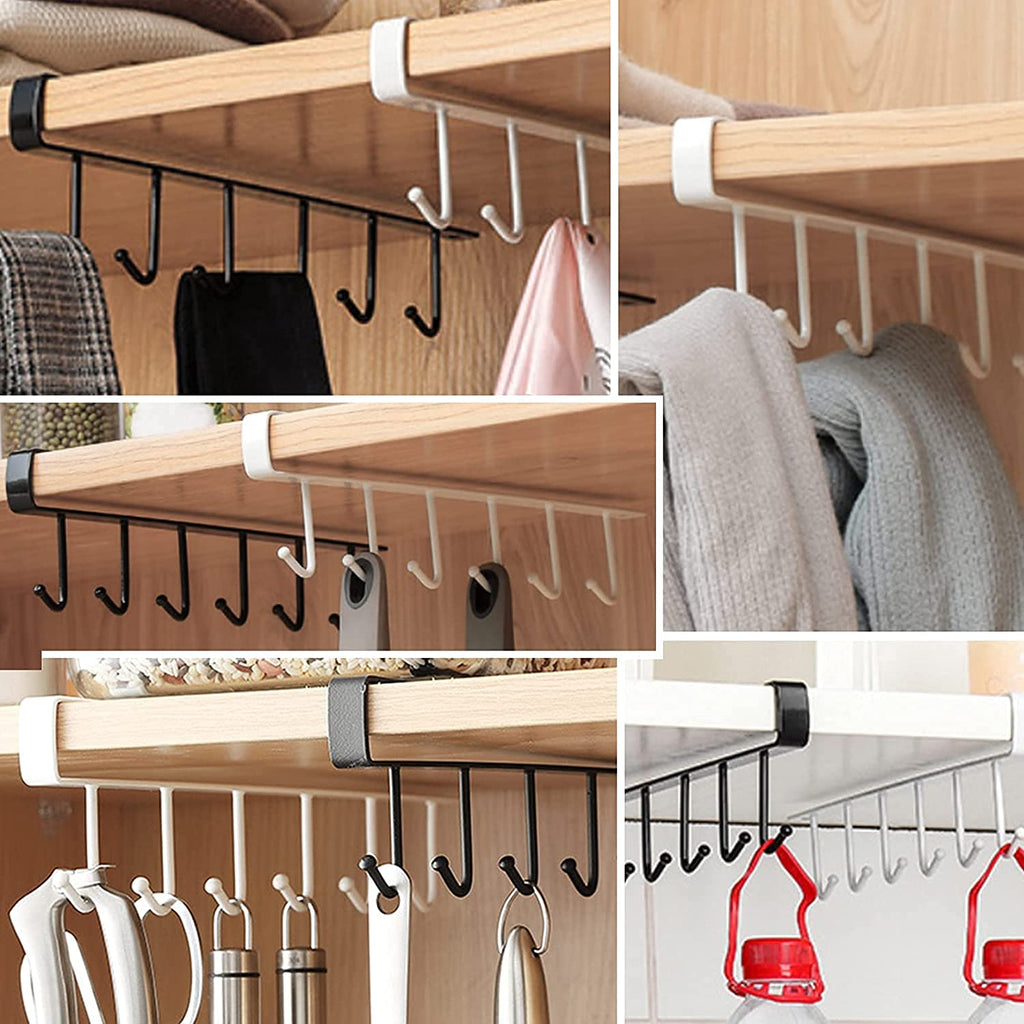Under Shelf Mug Holder Drilling Free Kitchen Belts (NC-51)