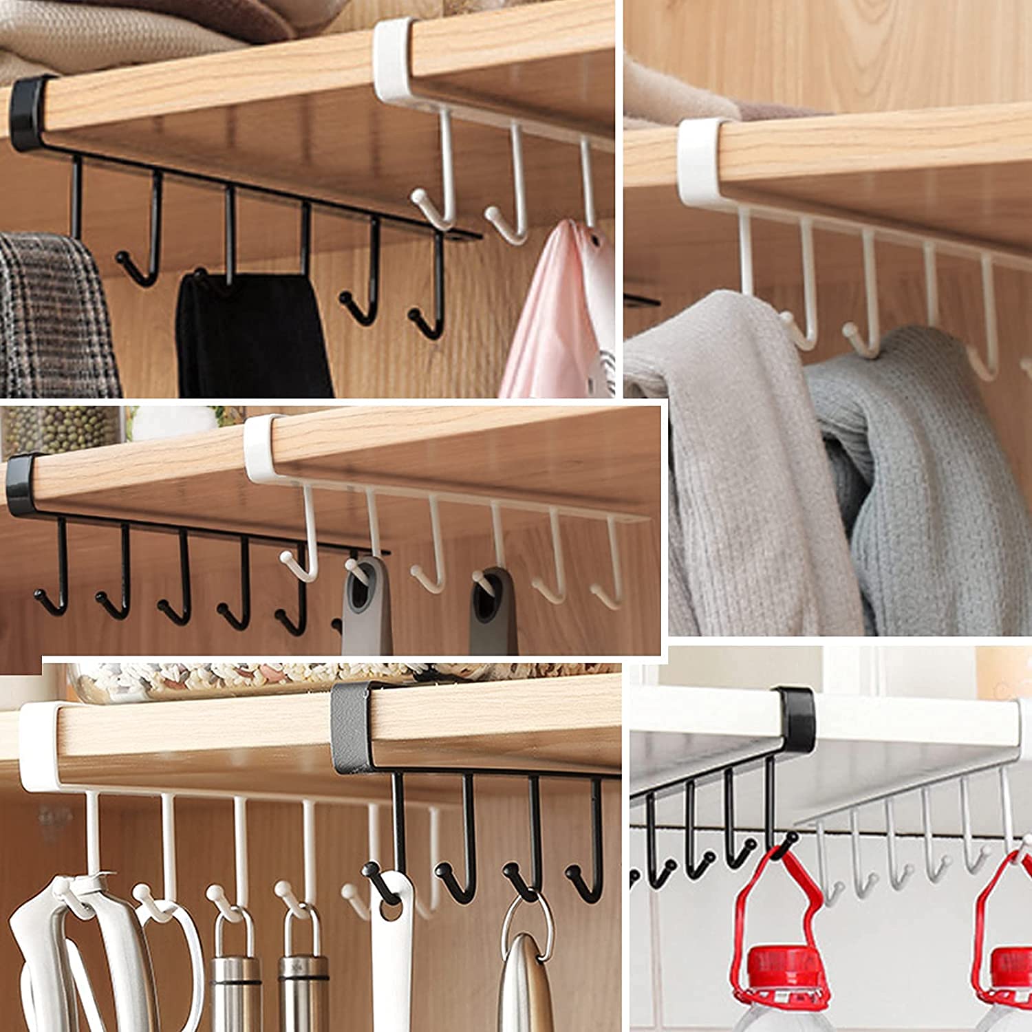 Under Shelf Mug Holder Drilling Free Kitchen Belts (NC-51)