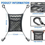 3-Layer Car Mesh Organizer, Seat Back Net Bag, Barrier of Backseat Pet Kids, Cargo Tissue Purse Hold (NC-49)