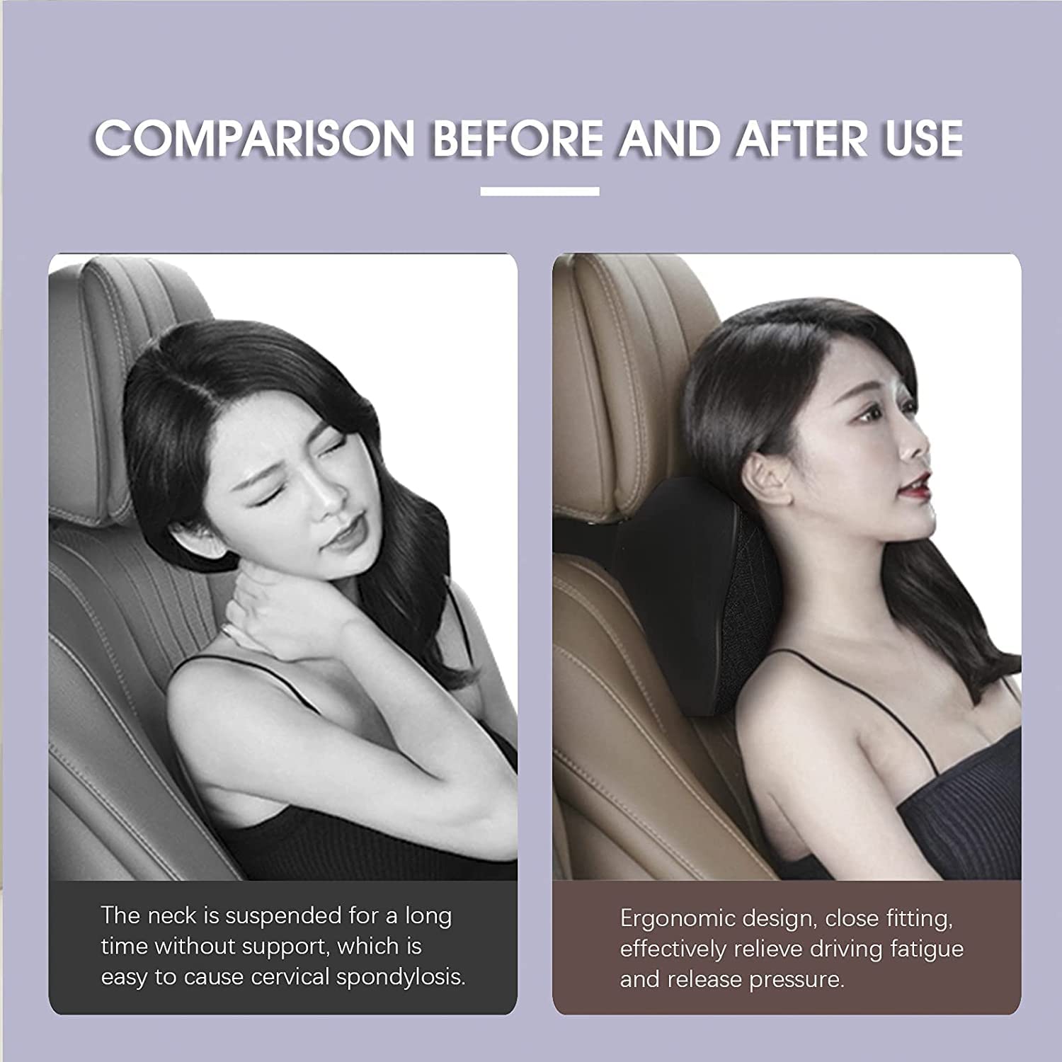 Memory Foam Car Neck Rest Pillow Seat Cushion