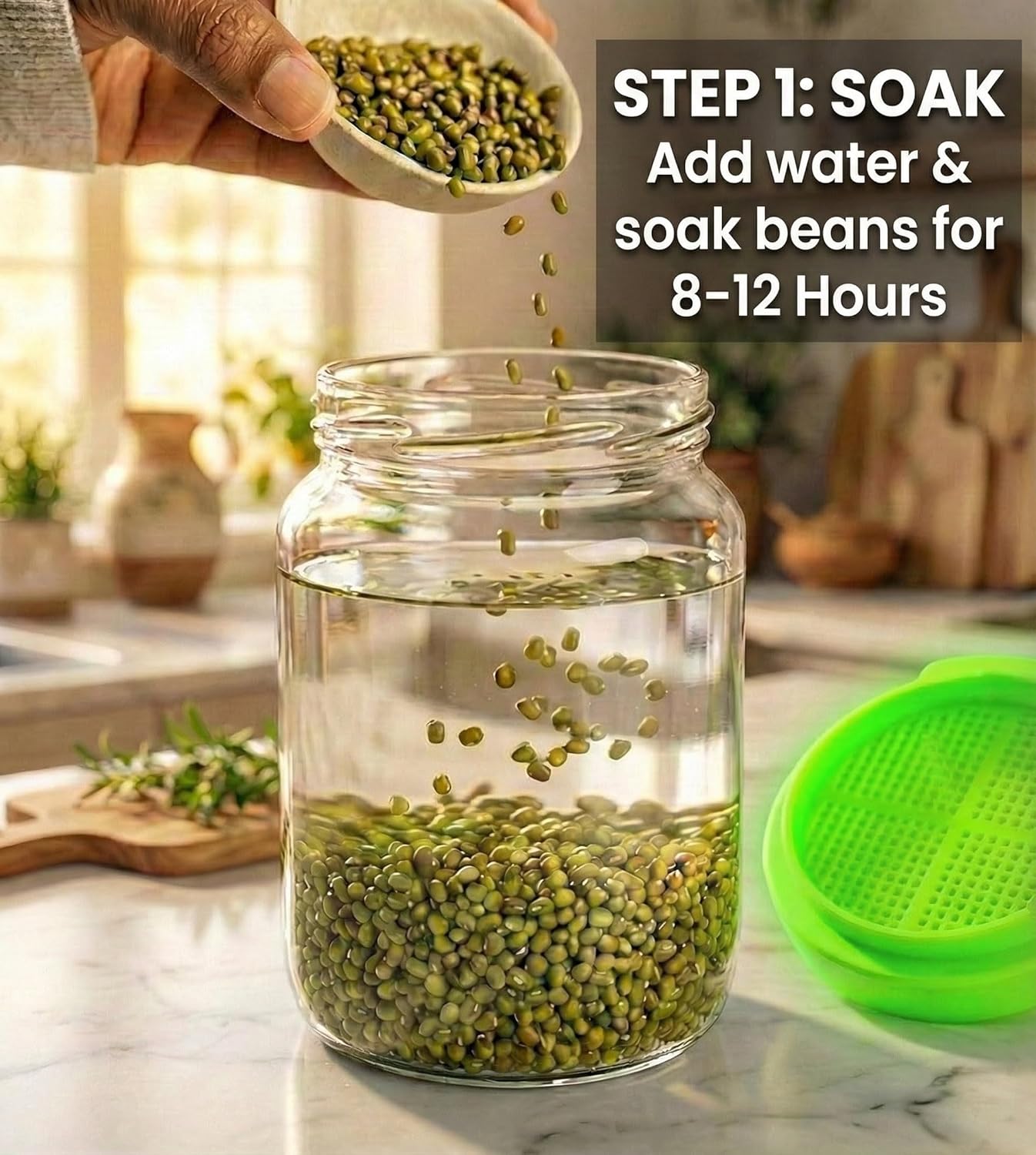 Glass Sprout Maker Jar with Smart Tilt Stand (NC-38)