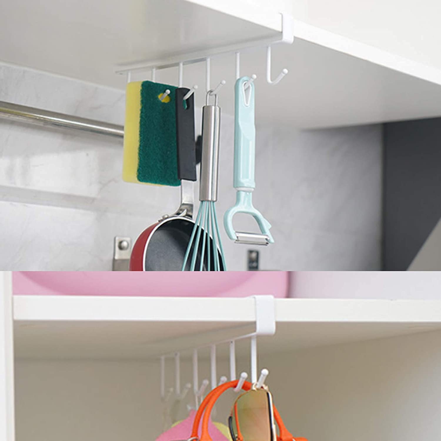 Under Shelf Mug Holder Drilling Free Kitchen Belts (NC-51)