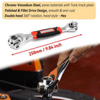8 in 1 Socket Wrench Multi-function Wrench Tool with 360° Rotating