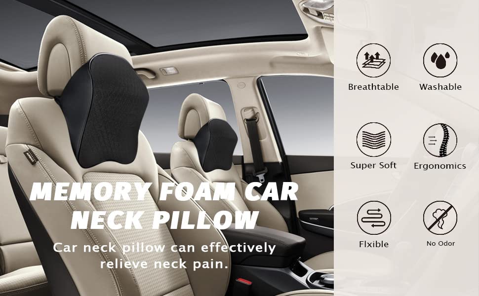 Memory Foam Car Neck Rest Pillow Seat Cushion