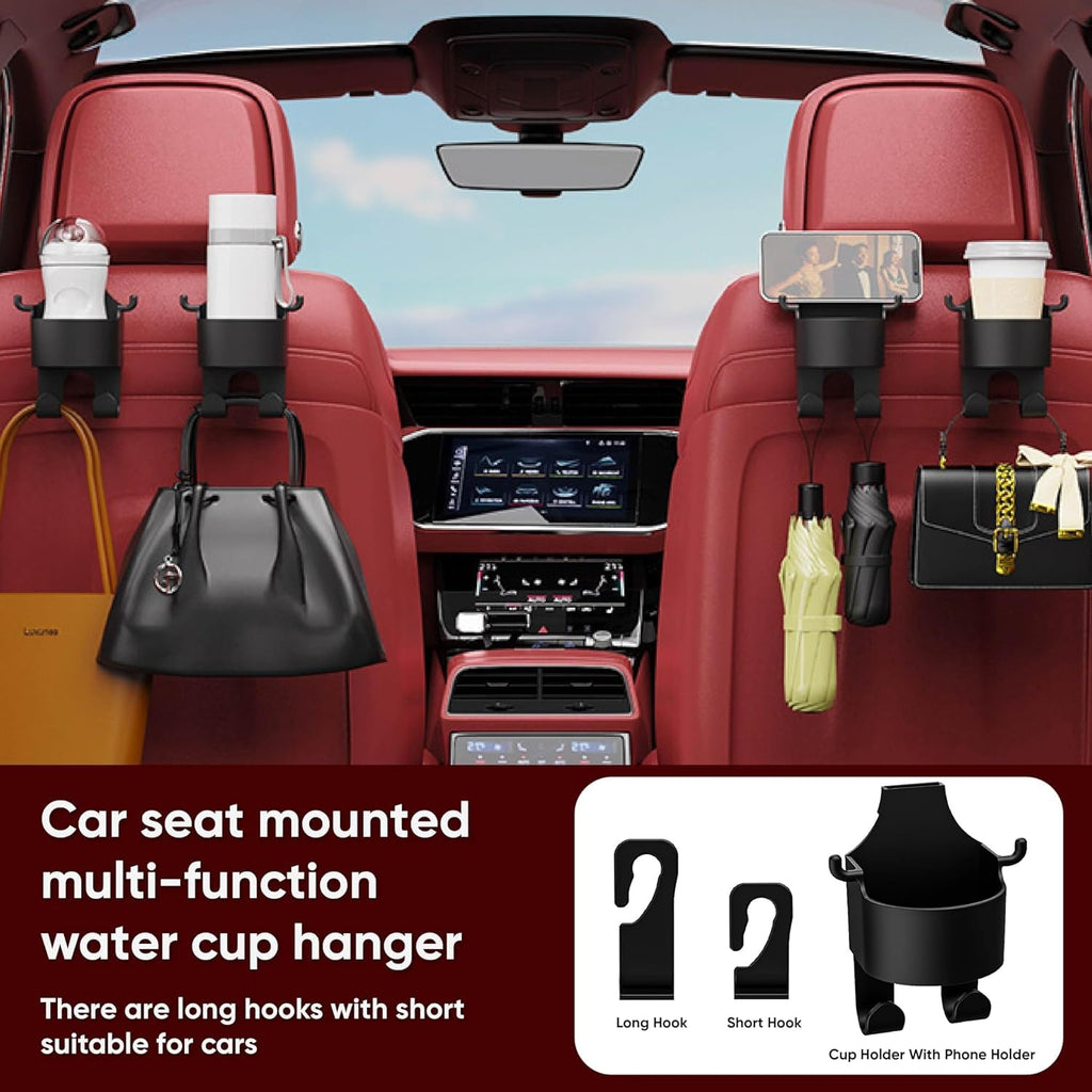 Car Seat CUP Holder & Phone Hook Organizer-(pack of 2) (NC-44)