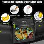 Car Trash Bin with Lid Hanging Back Clip Mini Garbage Container for Car Interior