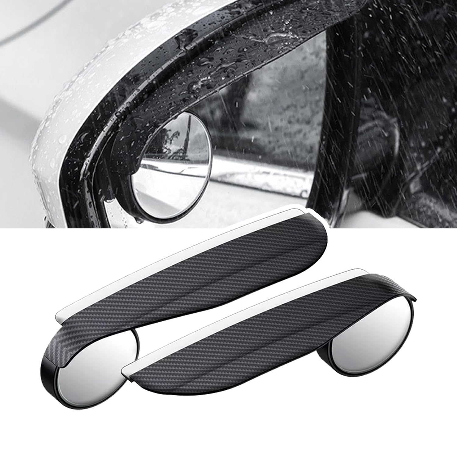 2-in-1 Car Blind Spot Mirror with Rain Guard (1 pair) – 360° Adjustable Safety Mirror for All Cars