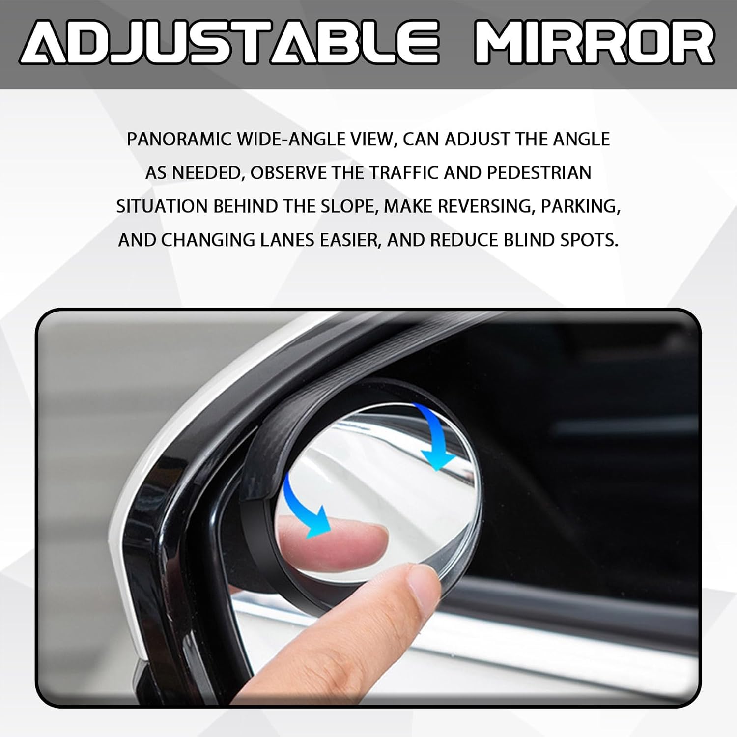 2-in-1 Car Blind Spot Mirror with Rain Guard (1 pair) – 360° Adjustable Safety Mirror for All Cars