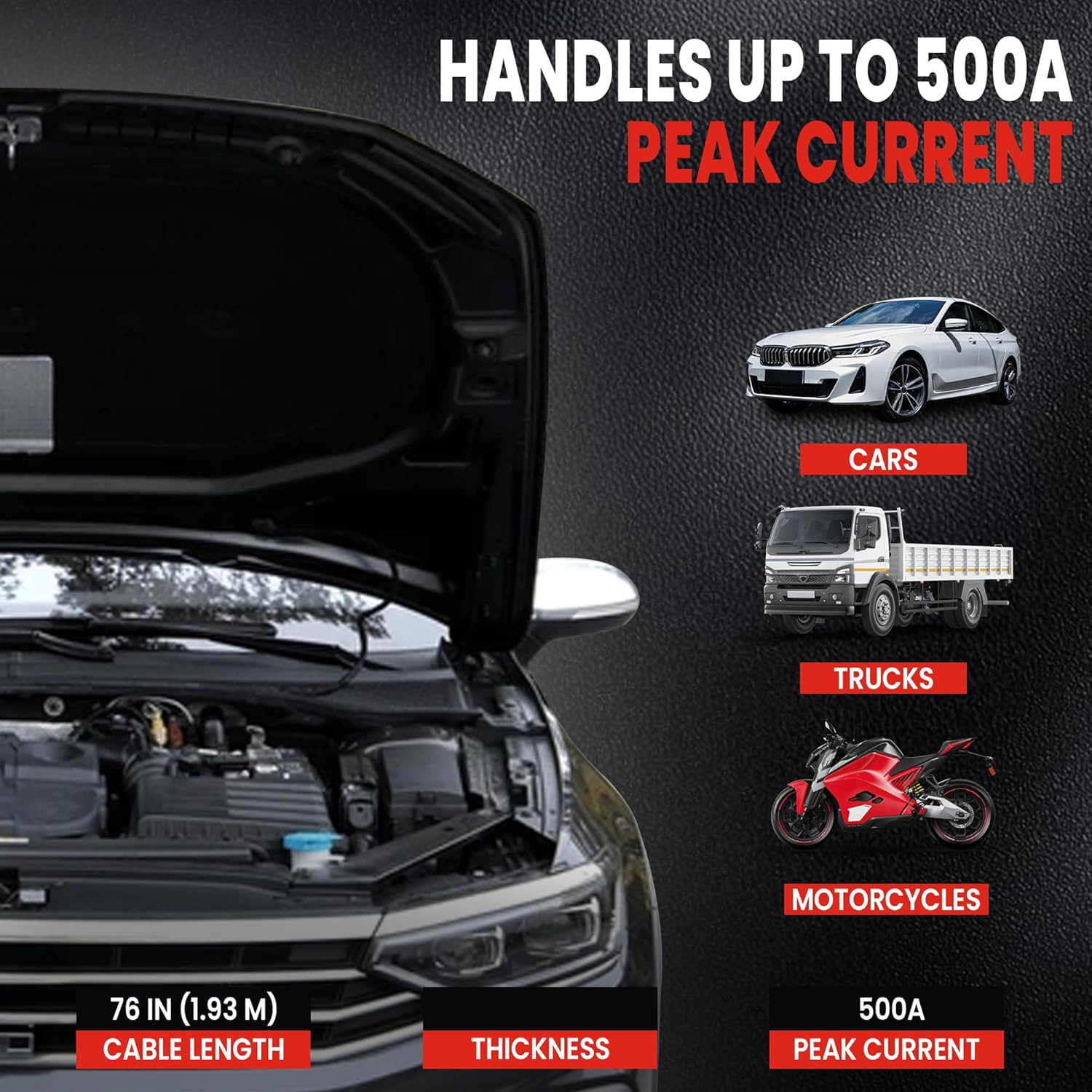 Heavy Duty Jumper Cable for Car Battery
